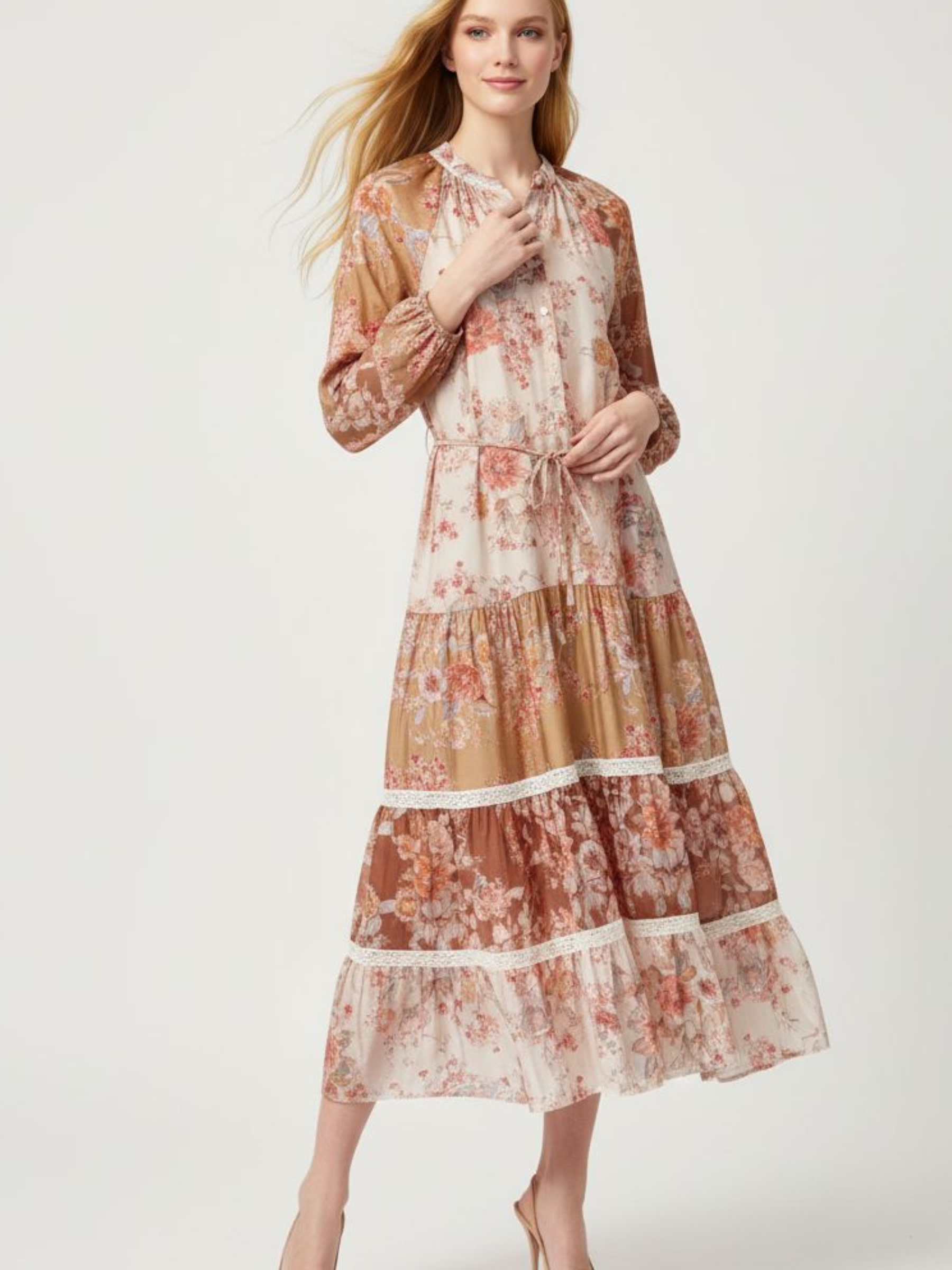 Zoe - Printed chiffon midi dress