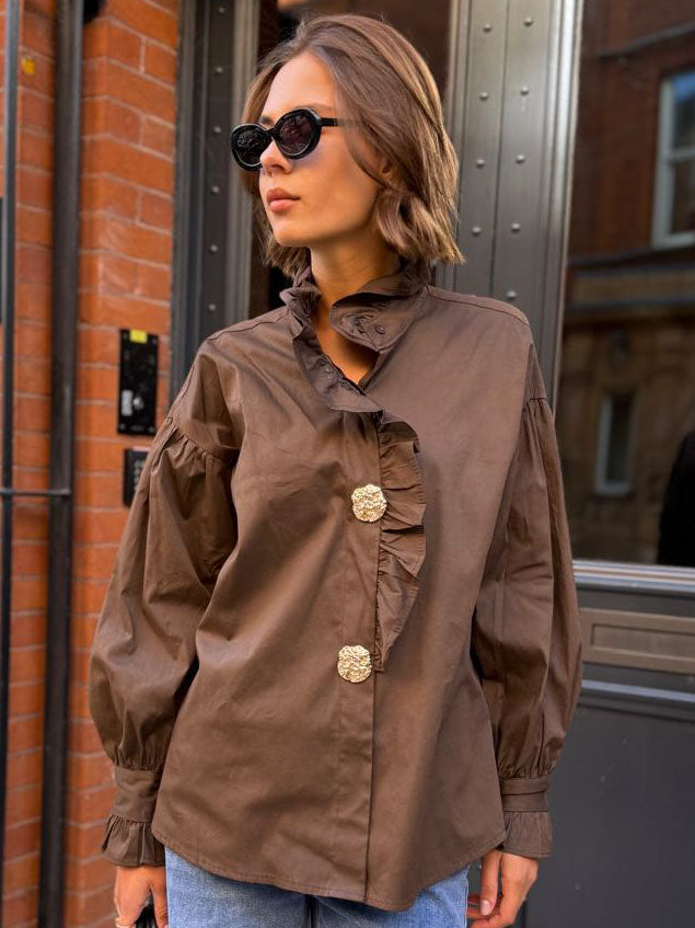 Cleo - Frill front shirt