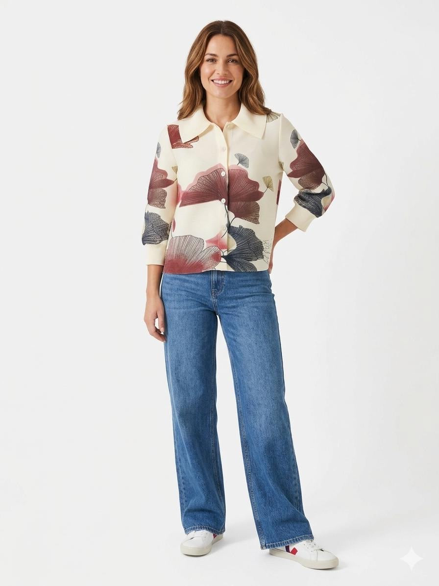 Marlyn - Pleated 3/4 sleeve jacket
