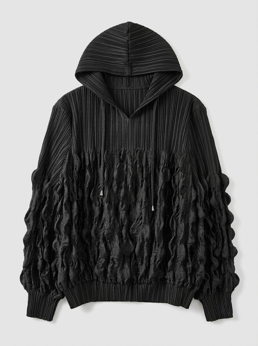 Sinead - Suedette pleat hooded top