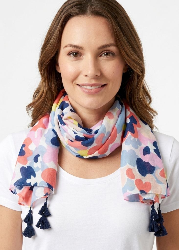 Flowered Soft touch print scarf