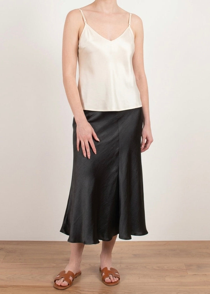Jacinthe Bias cut satin skirt
