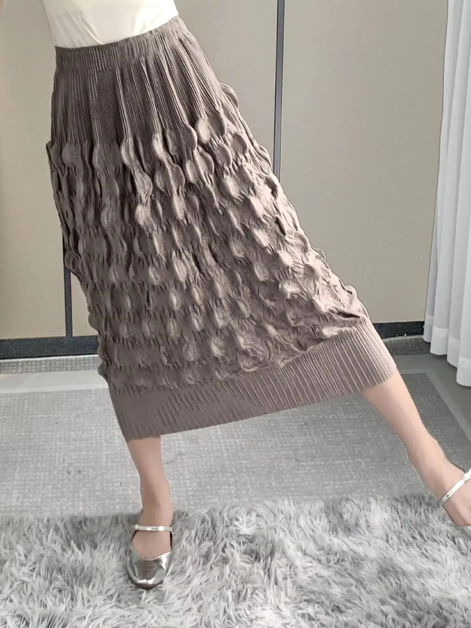 Sinead - Bubble pleat skirt