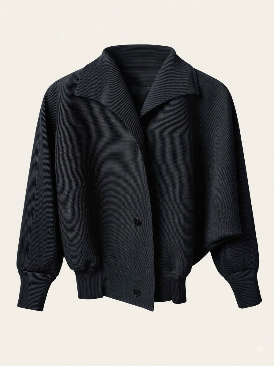 Juliette - Plain pleated bomber jacket