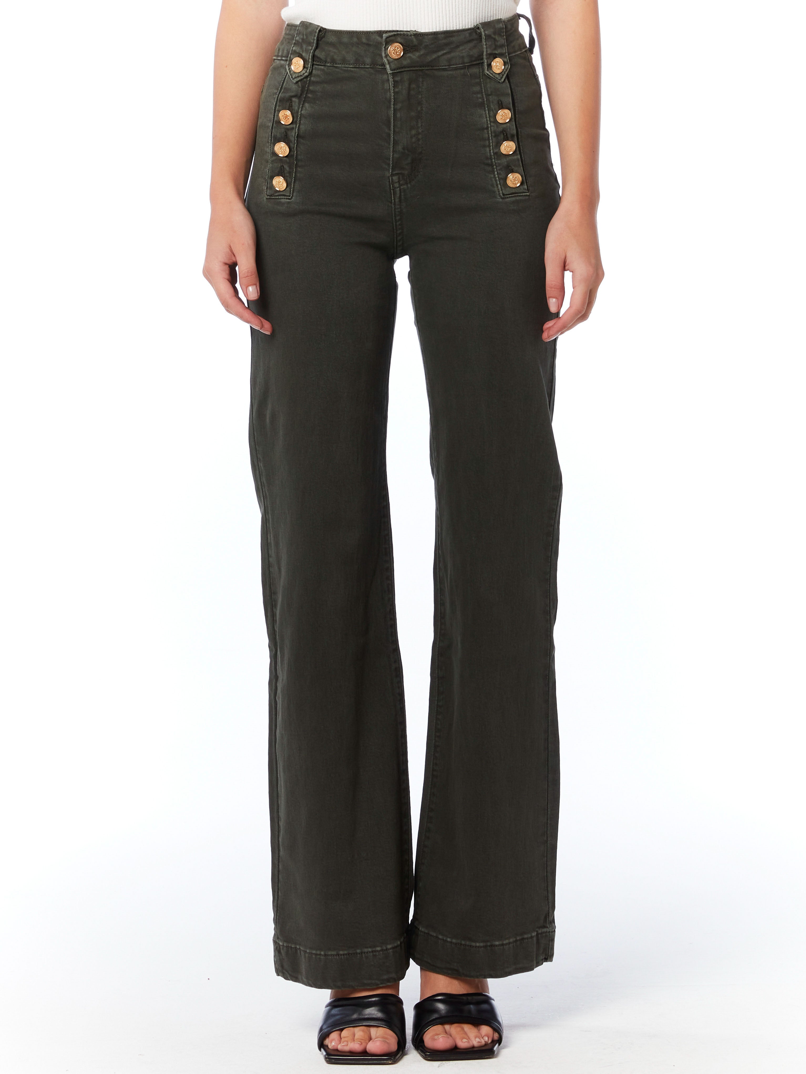 Doreen - Military button front jeans