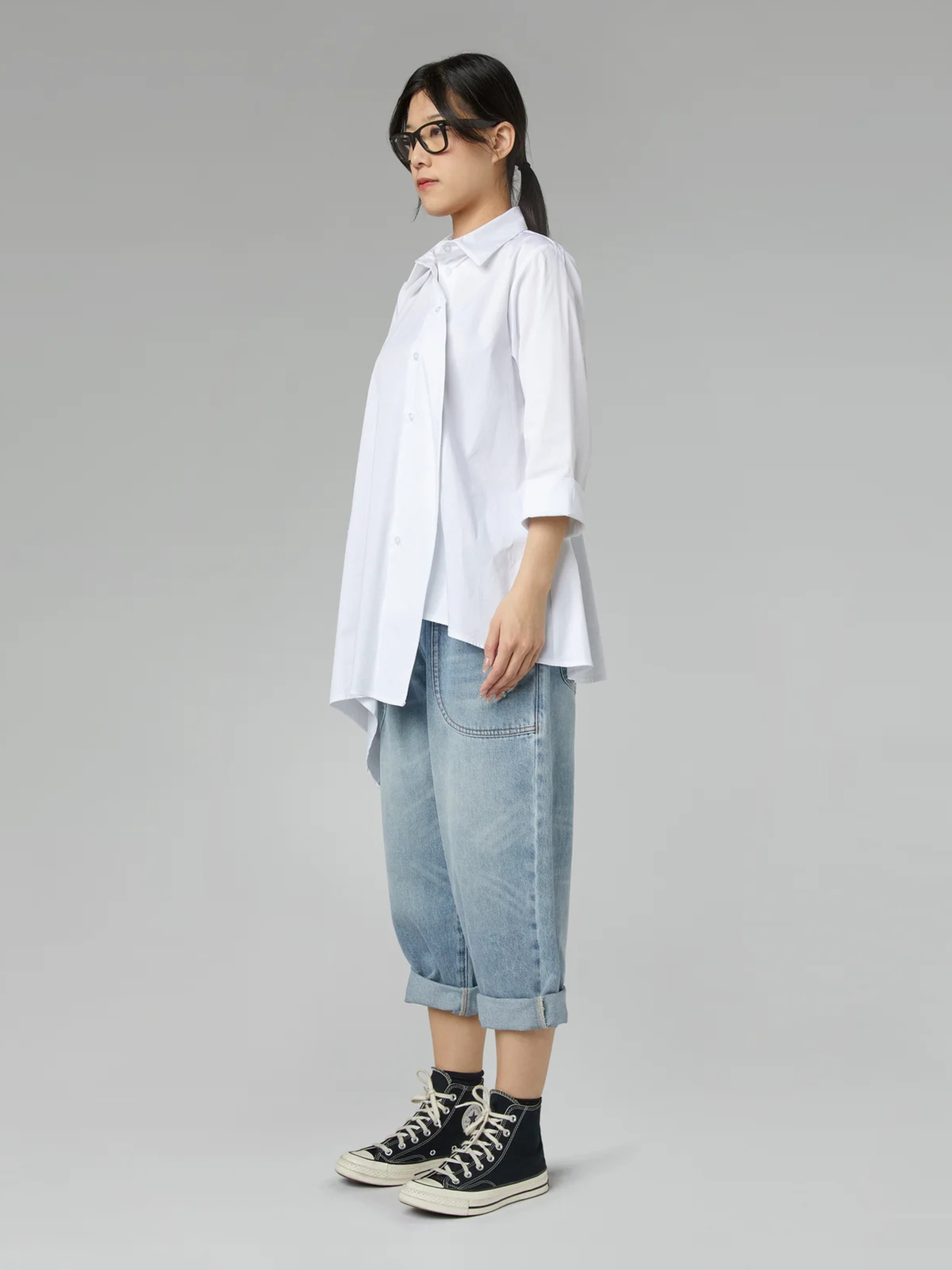 Nicolette - Asymmetric button shirt
