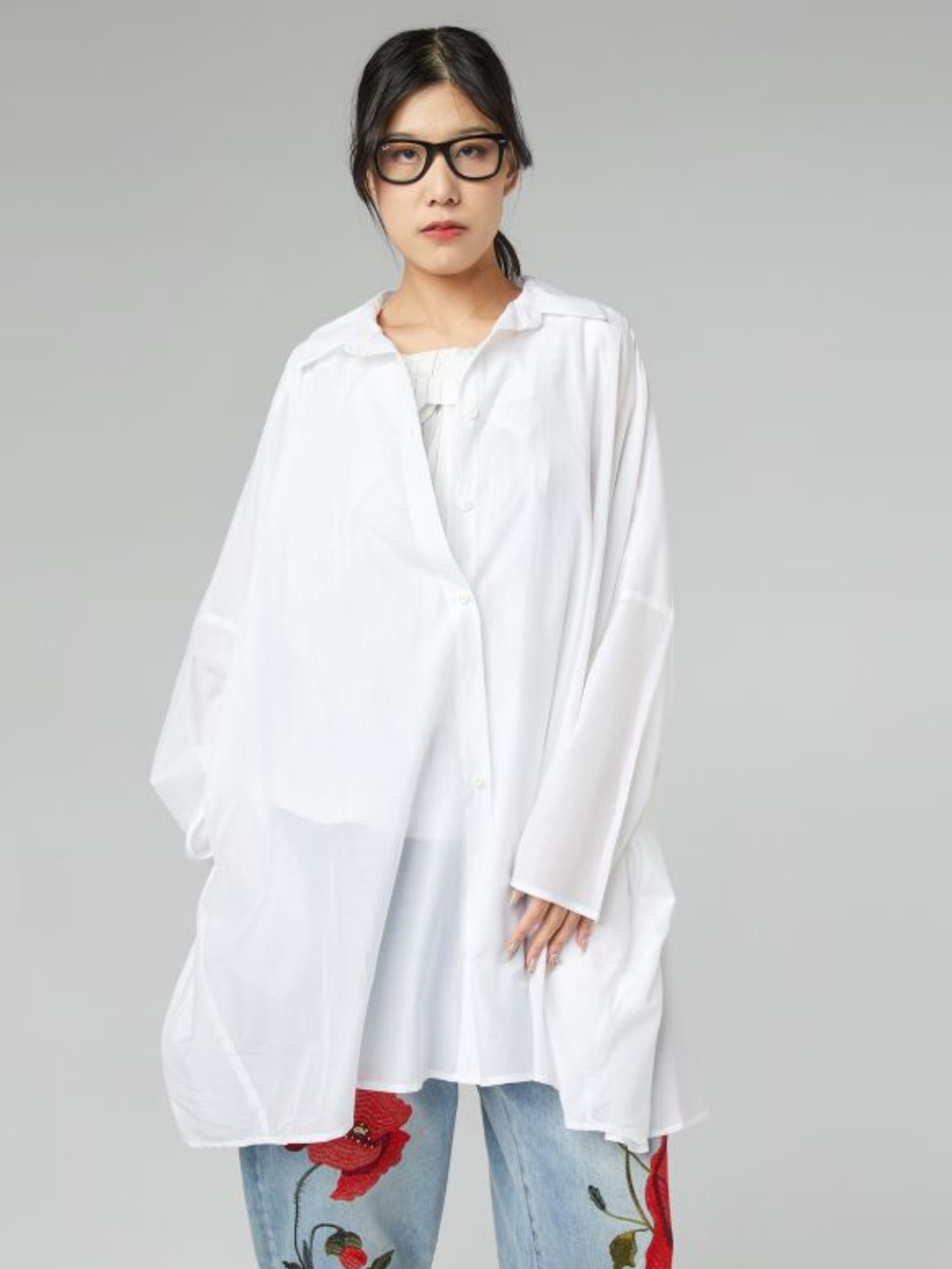 Amanda - Longline gathered shirt