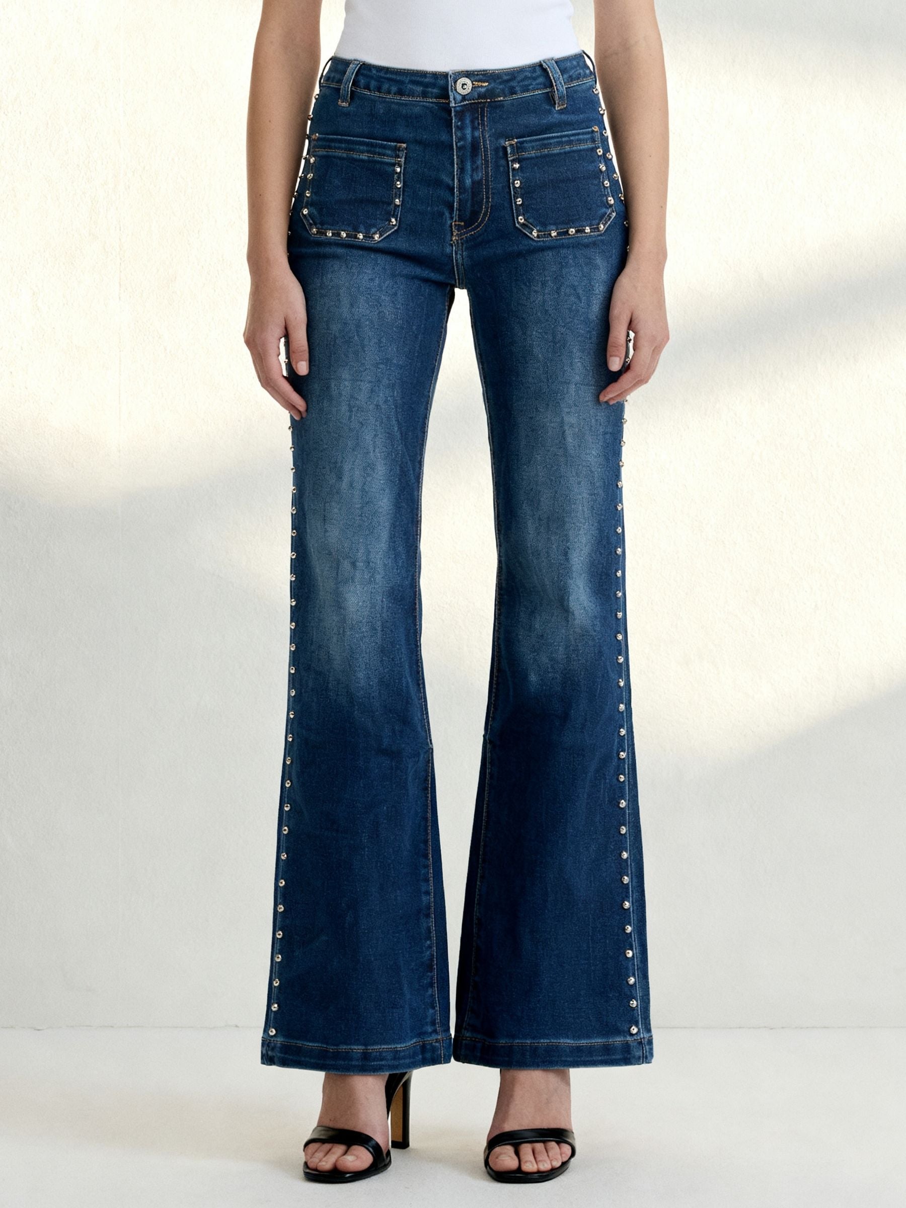 Morgan - Denim stud jeans