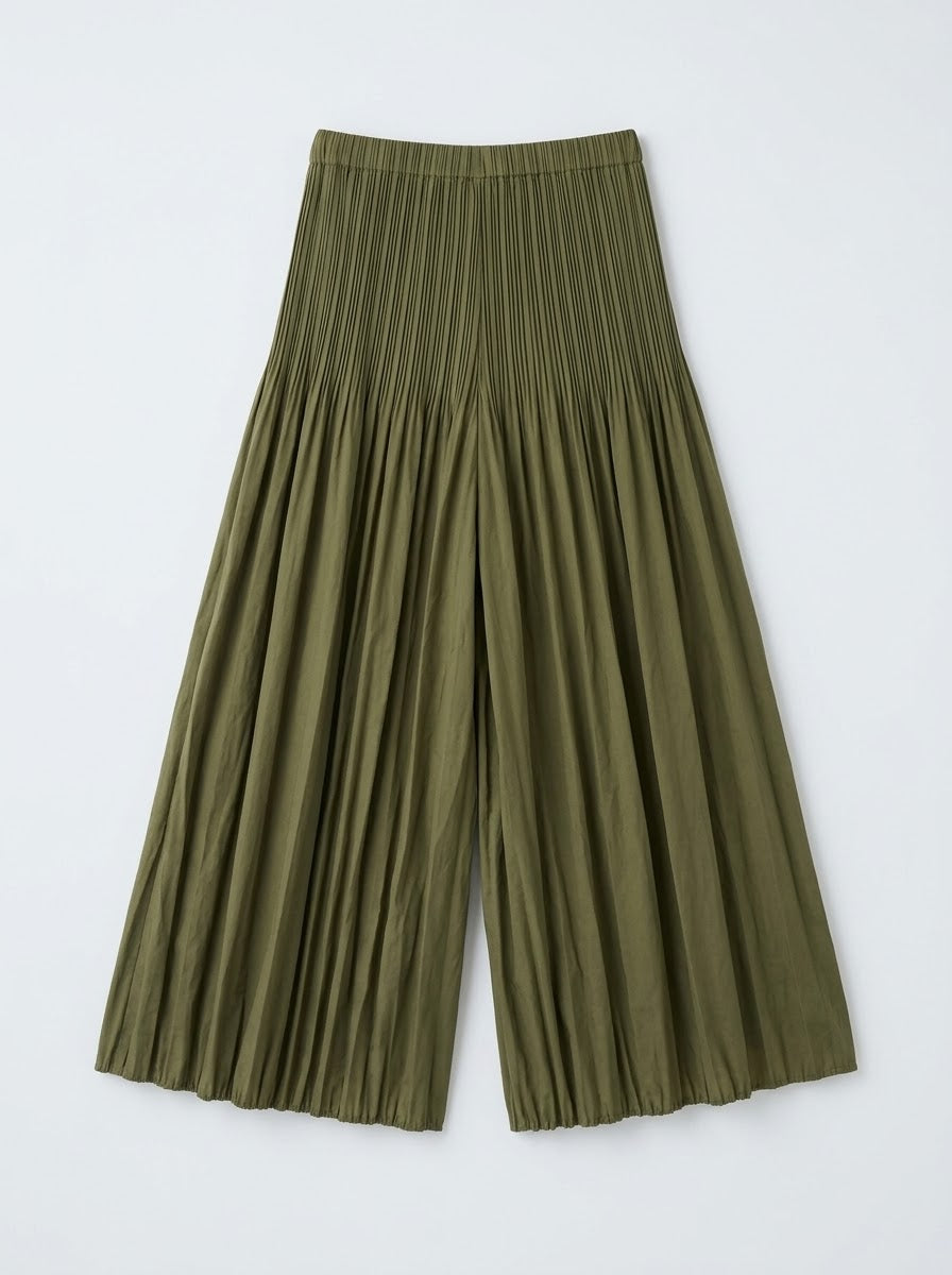 Jolene Pleated wide leg trouser in khaki