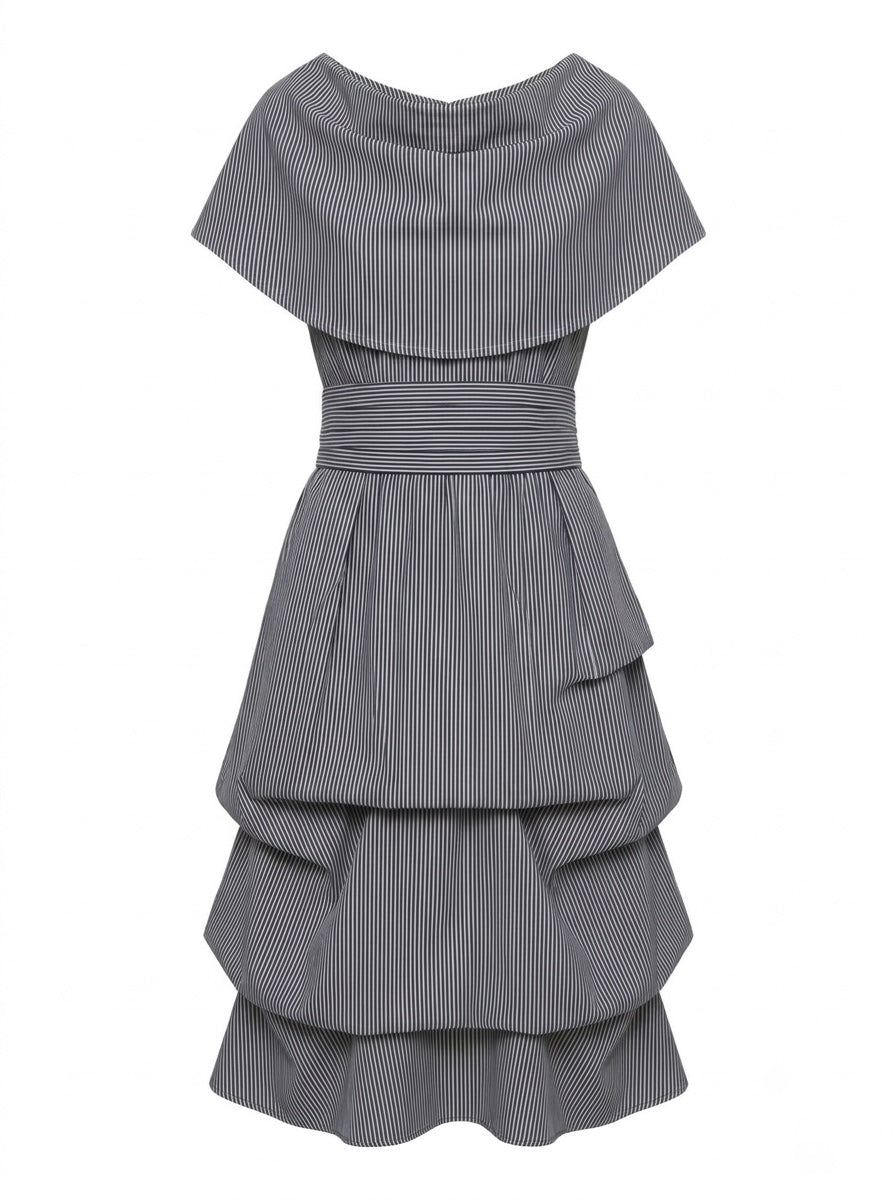 Arabella - Cowl neck striped dress