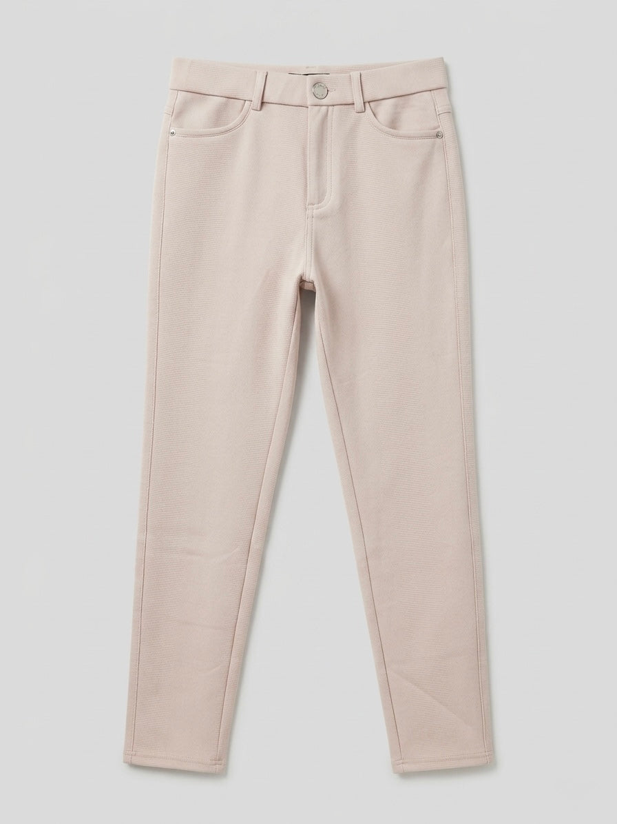 Freya suedette soft pink straight leg trouser