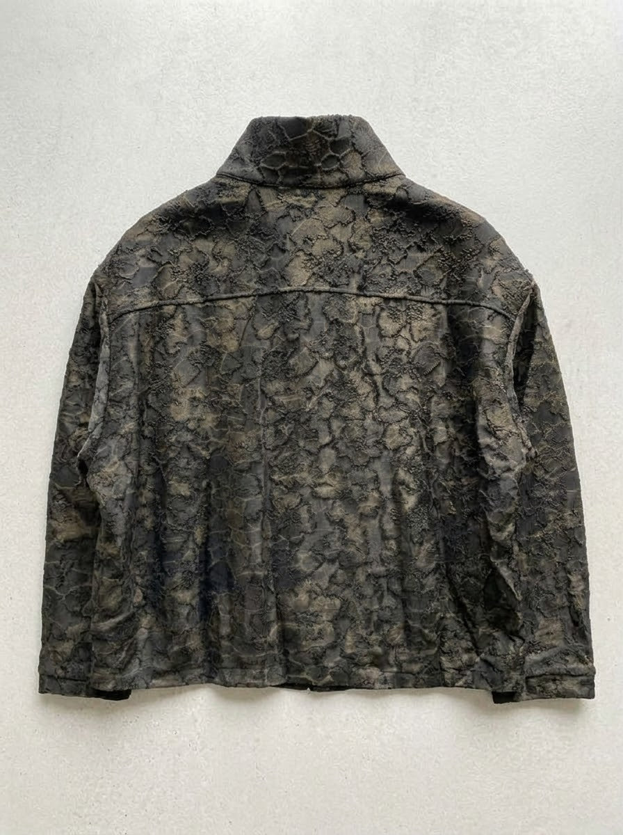 Pebbles printed jacket in bronze, back product view