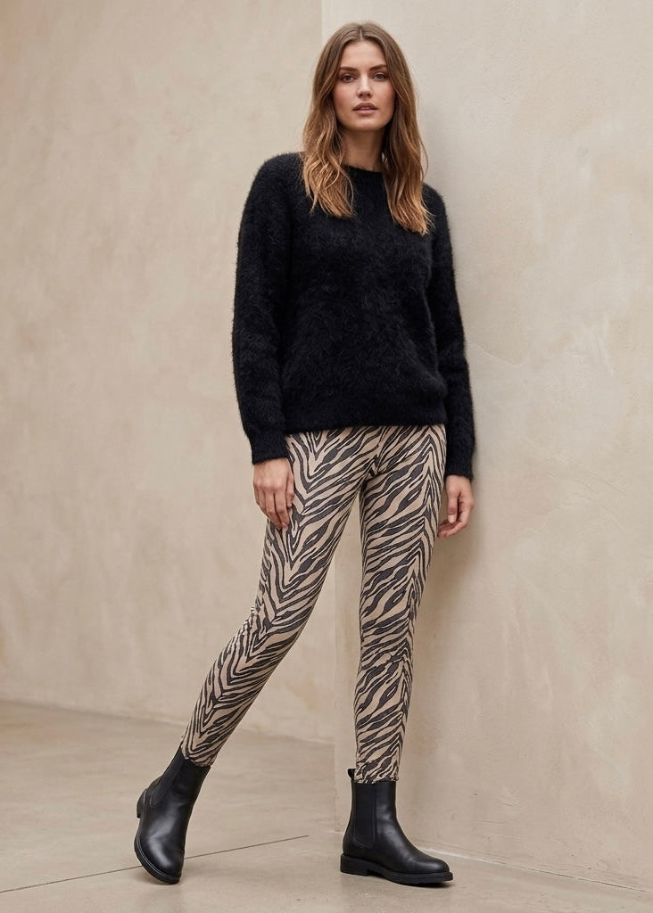Pitch stone printed suedette feel legging/ trouser