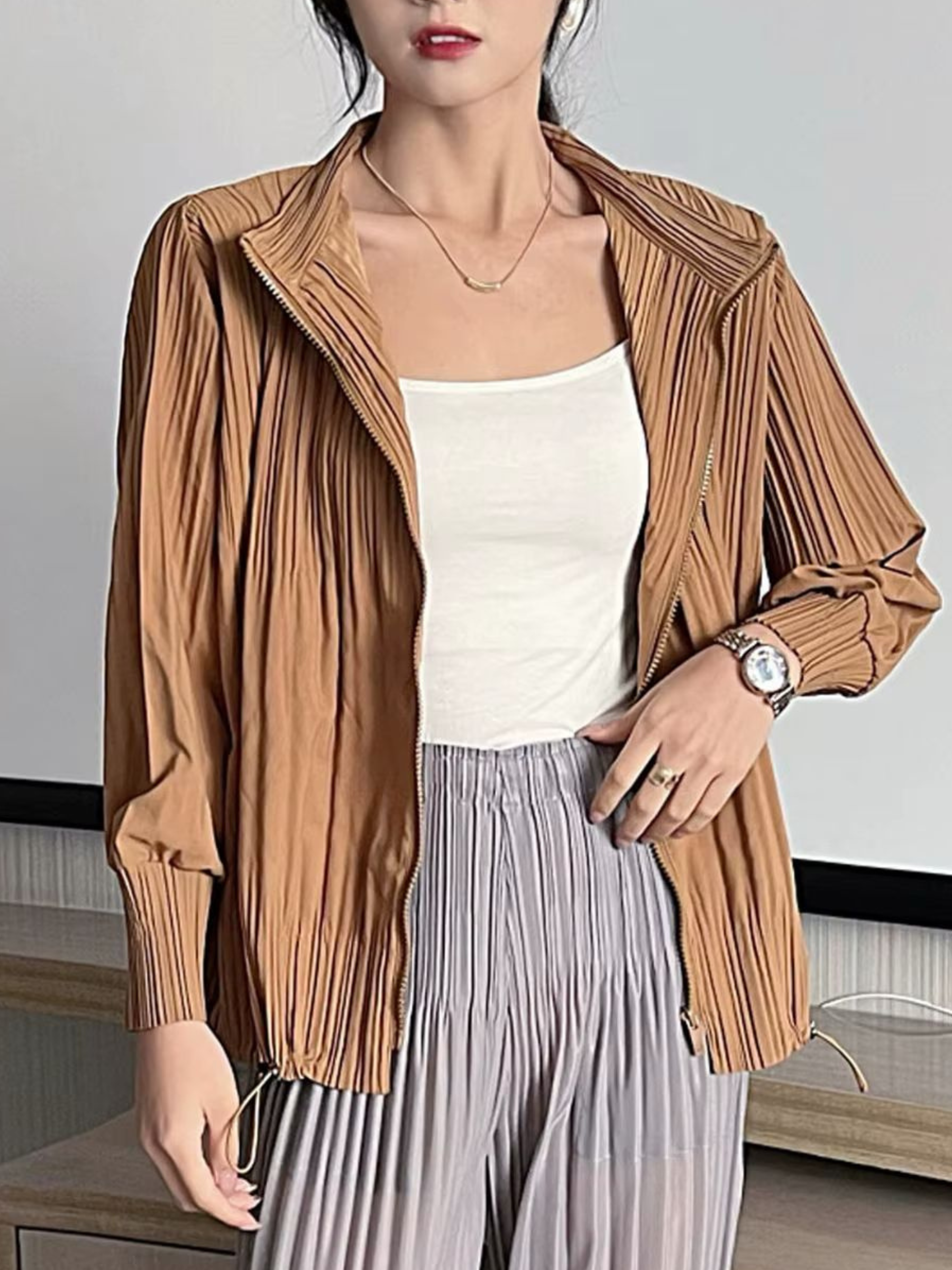 Christine - Pleated bomber jacket