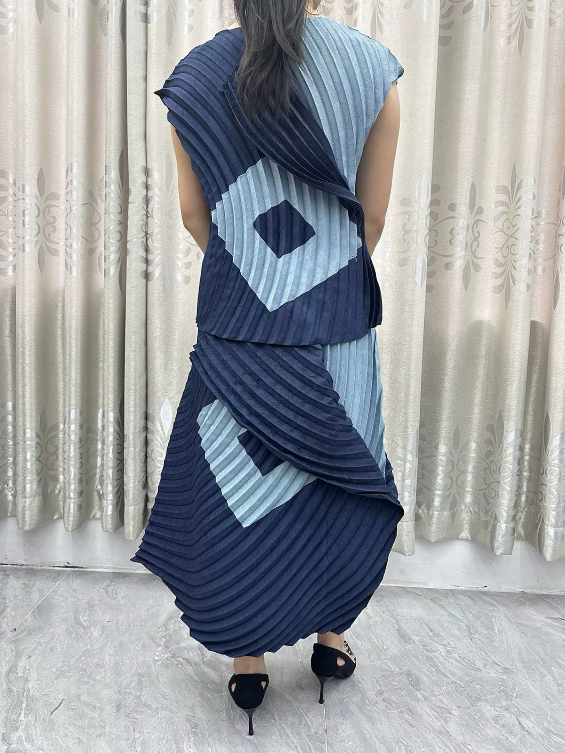 Alexis - Pleated Top & Skirt Set