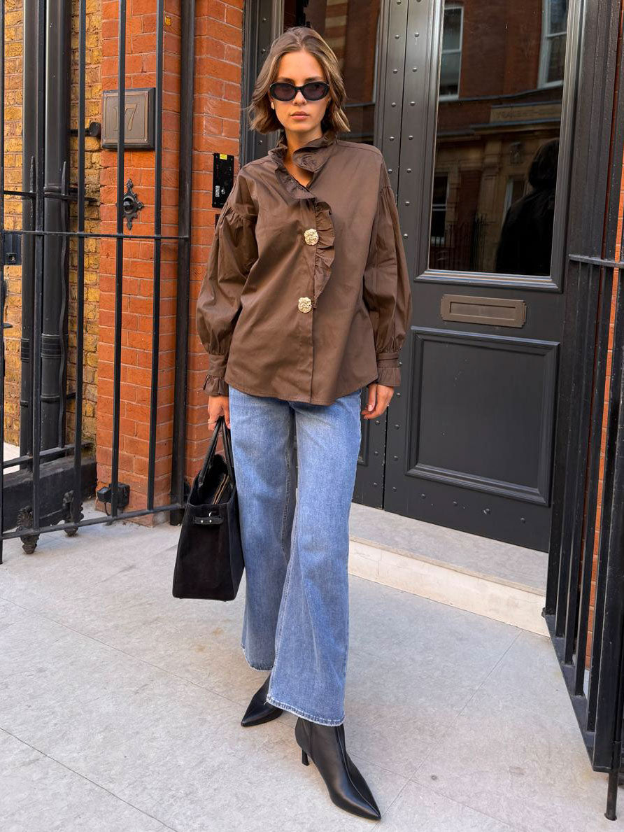 Cleo - Frill front shirt