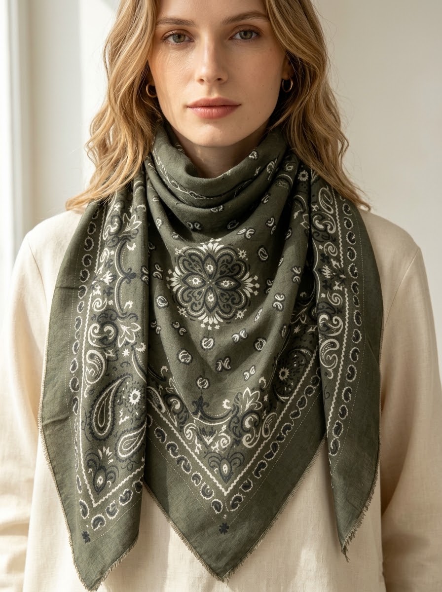 Peyton - Paisley wool blend scarf