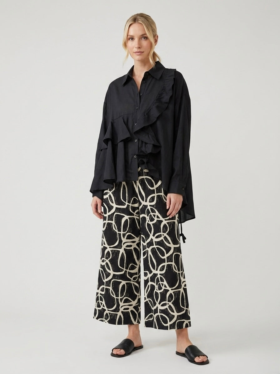 Roma - Wide leg printed trouser
