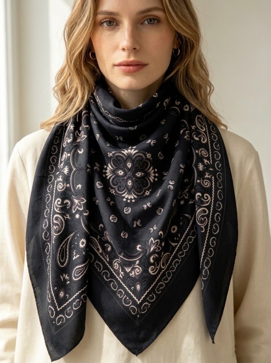 Peyton - Paisley wool blend scarf
