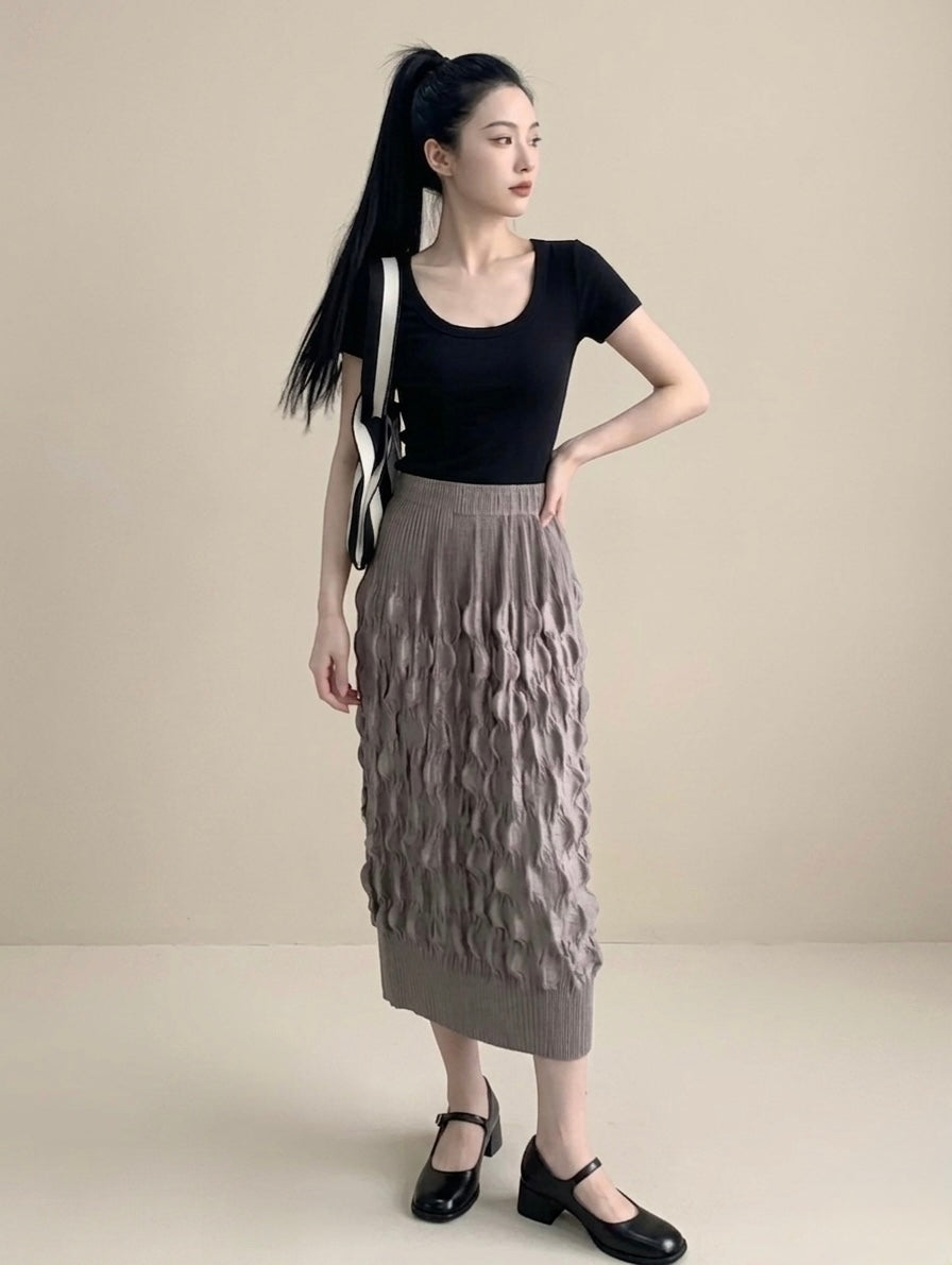 Sinead - Bubble pleat skirt