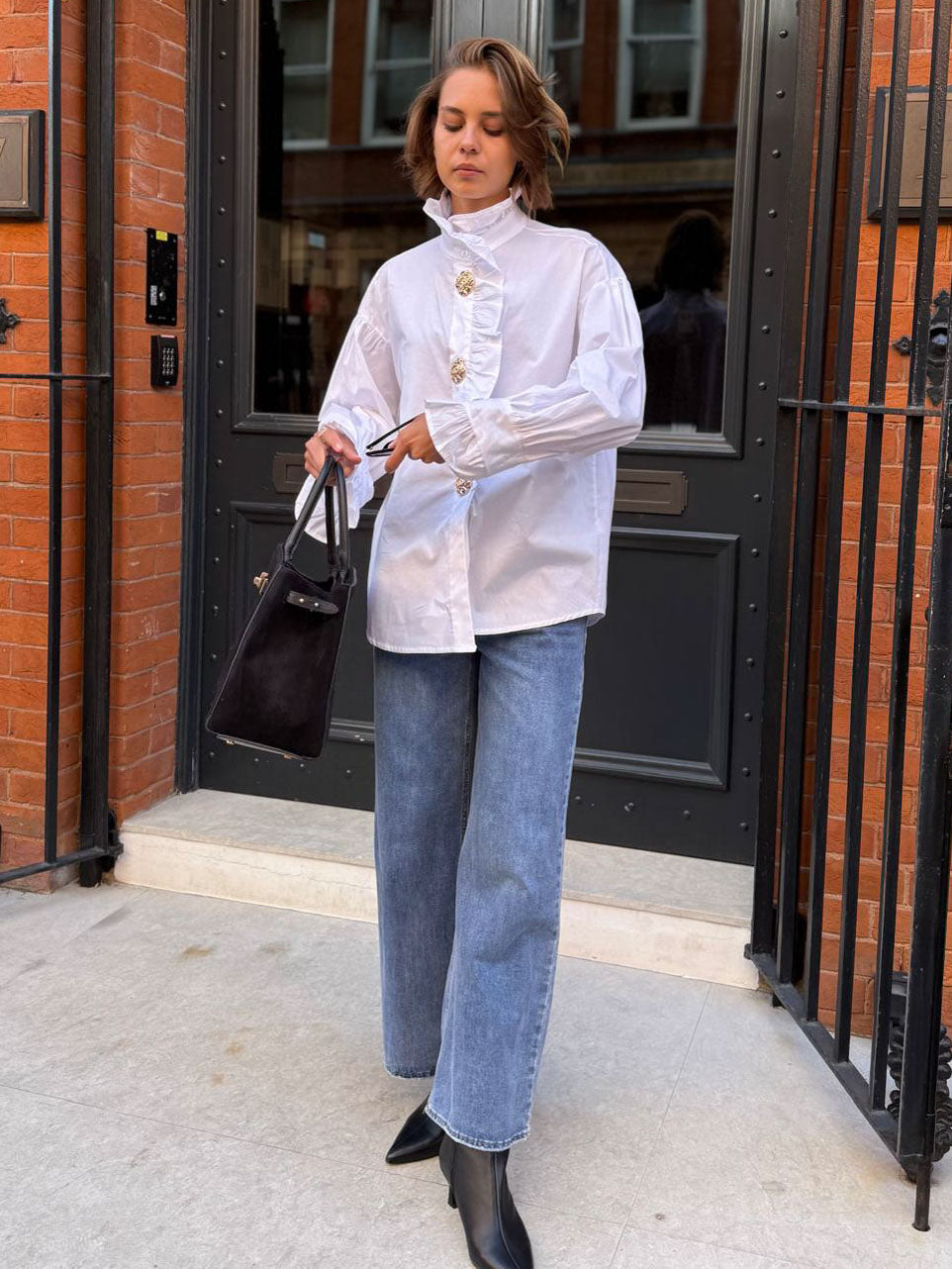 Cleo - Frill front shirt