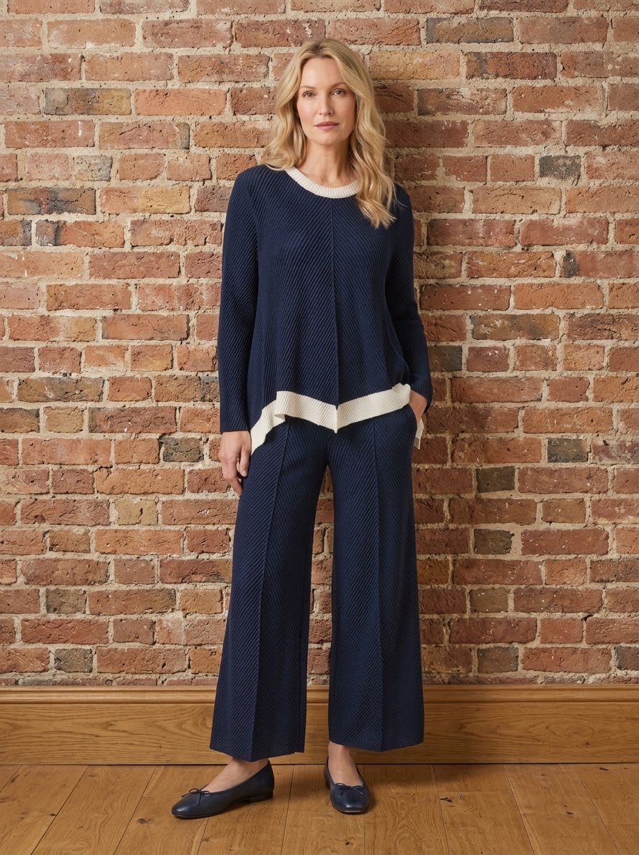 Matilda Pleated asymmetric top in navy
