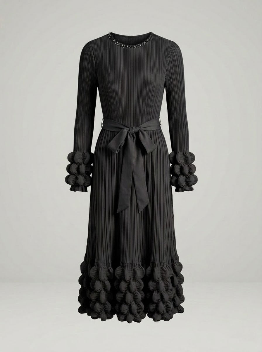 Marisa - Beaded bubble hem dress