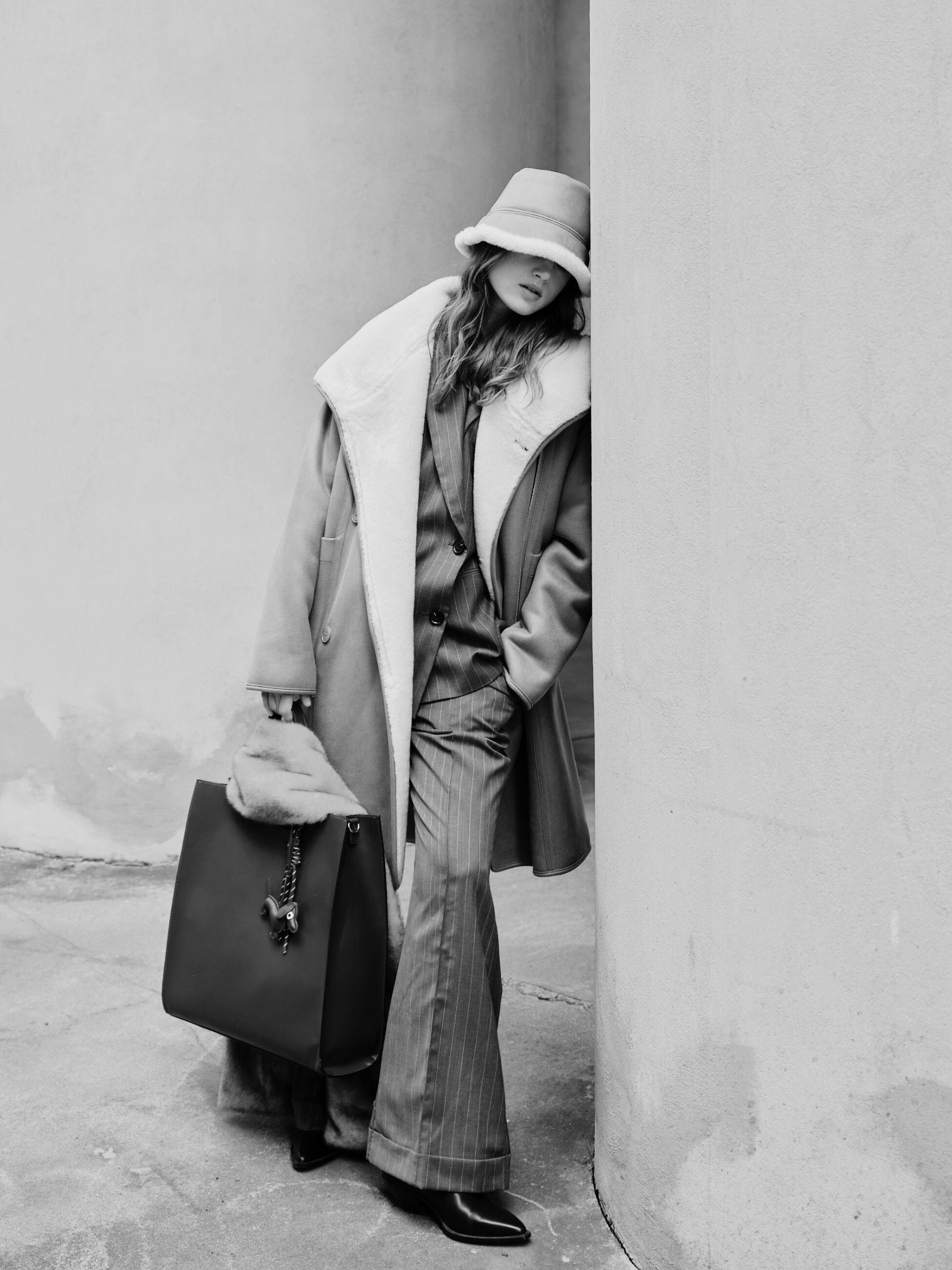 Alina - Faux sherling reversible coat