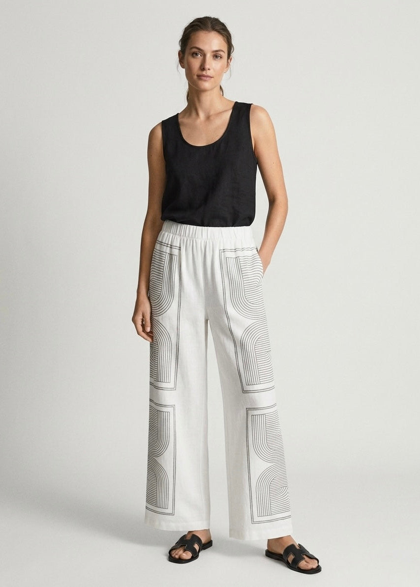 Eva - Geometric print trouser