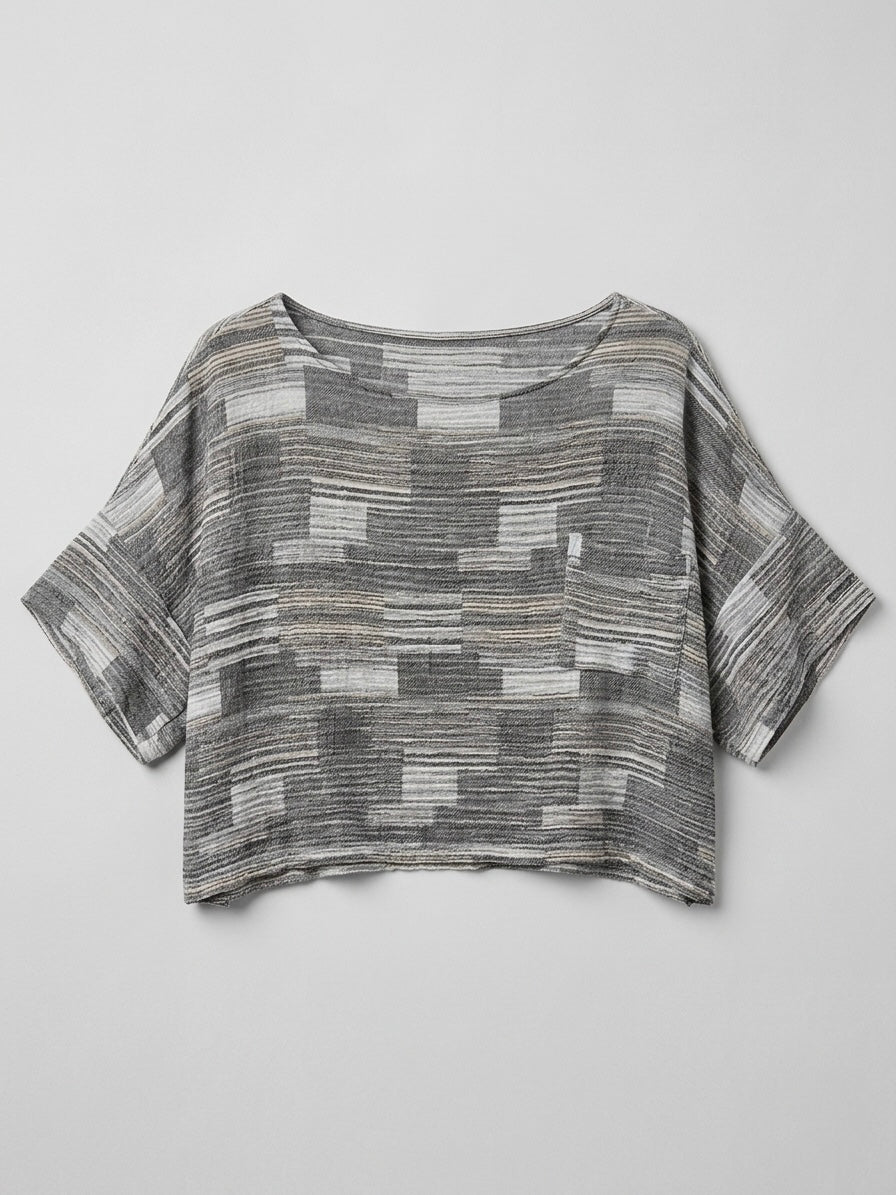 Elsa - Printed slub top