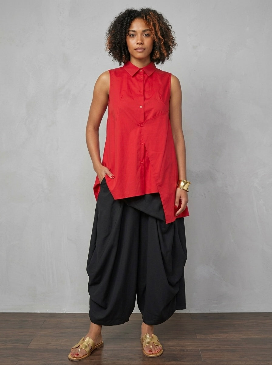 Manila - asymmetric wrap shirt