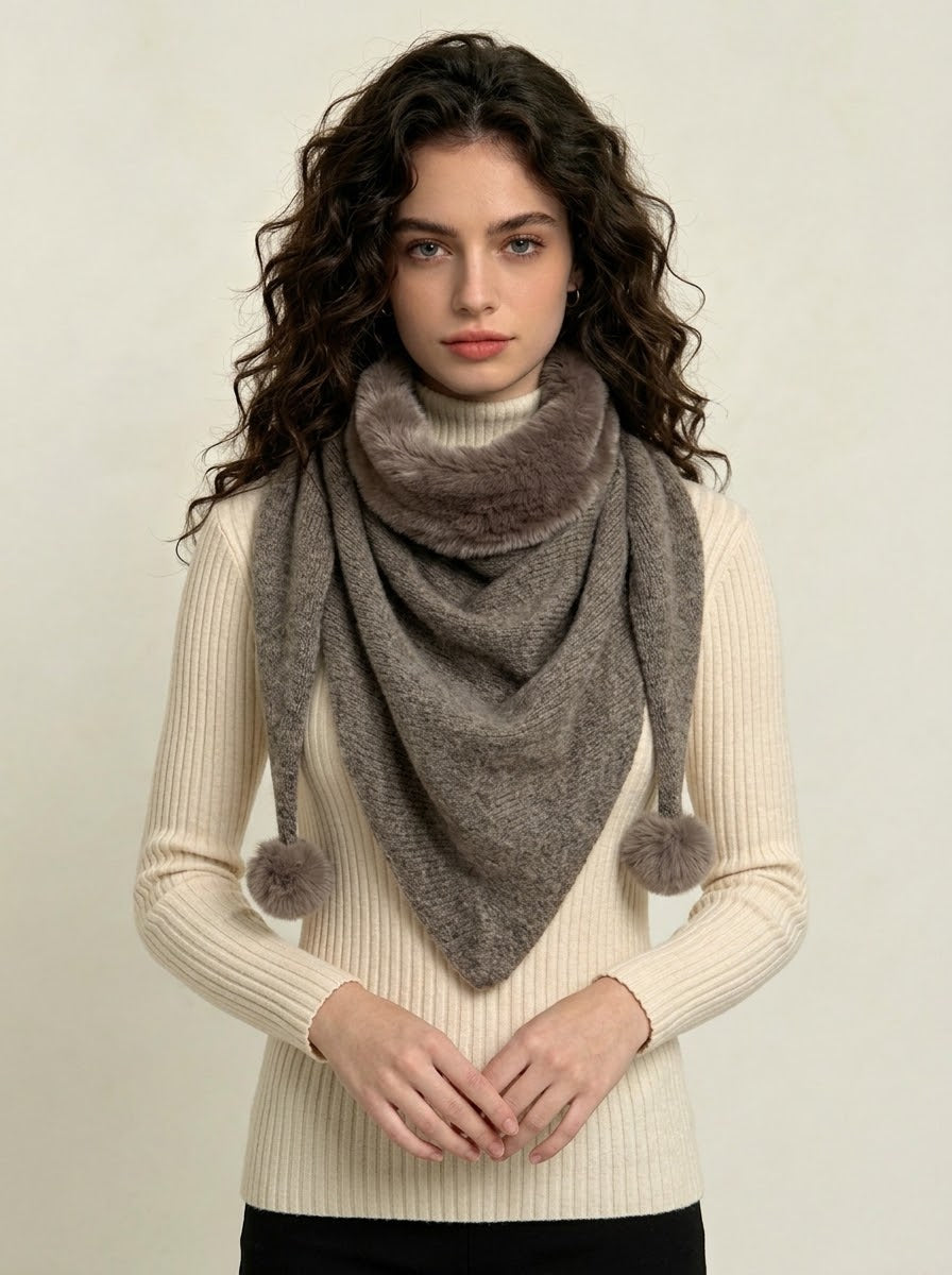 Francine - Faux fur wool blend scarf