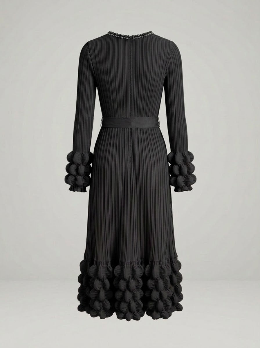 Marisa - Beaded bubble hem dress