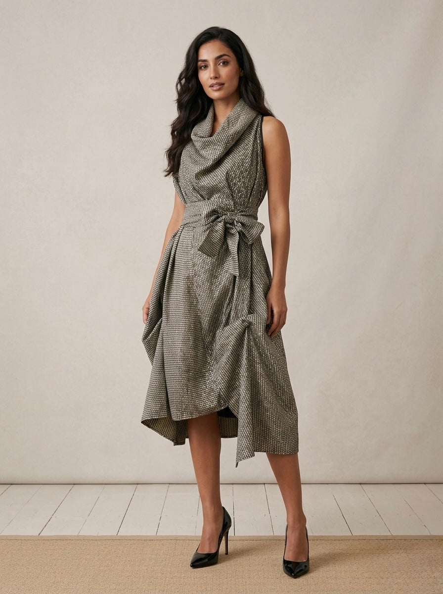 metallic spot dress Bethany