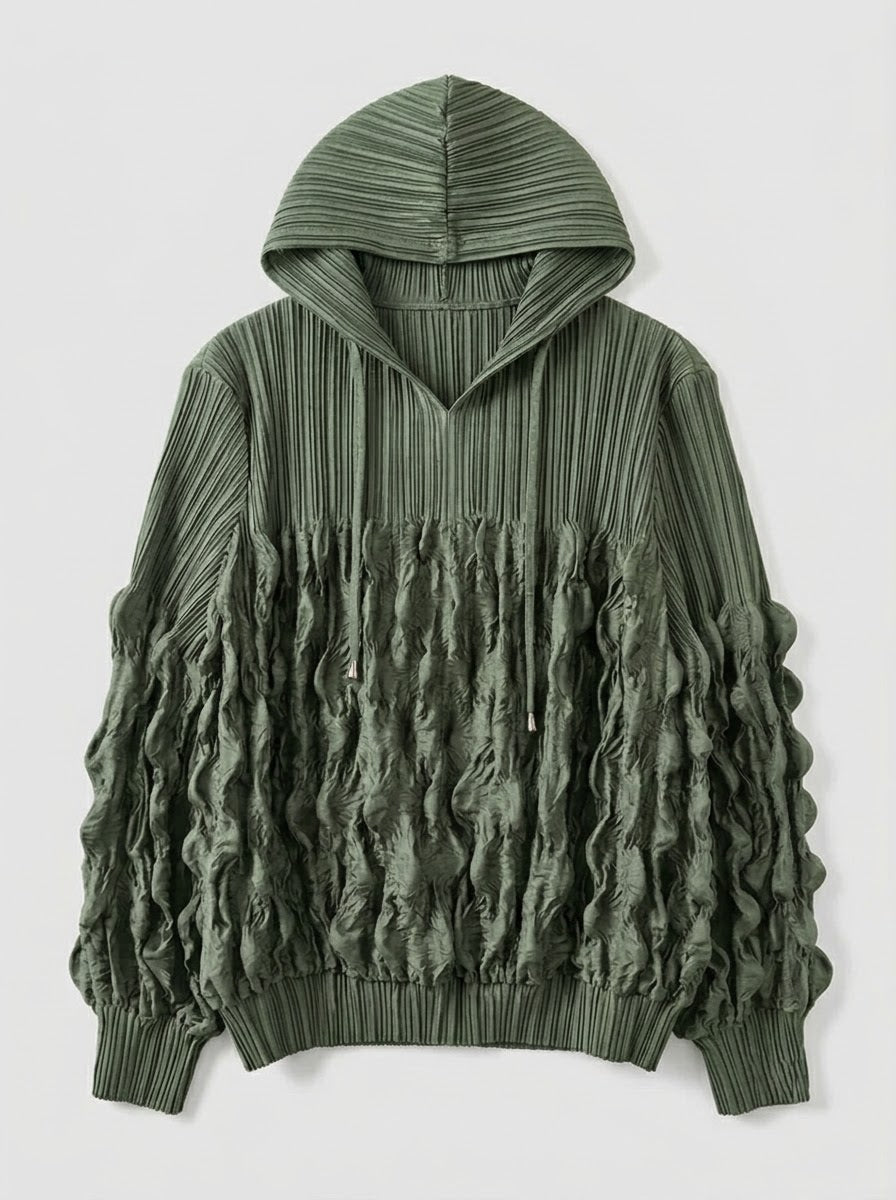 Sinead - Suedette pleat hooded top