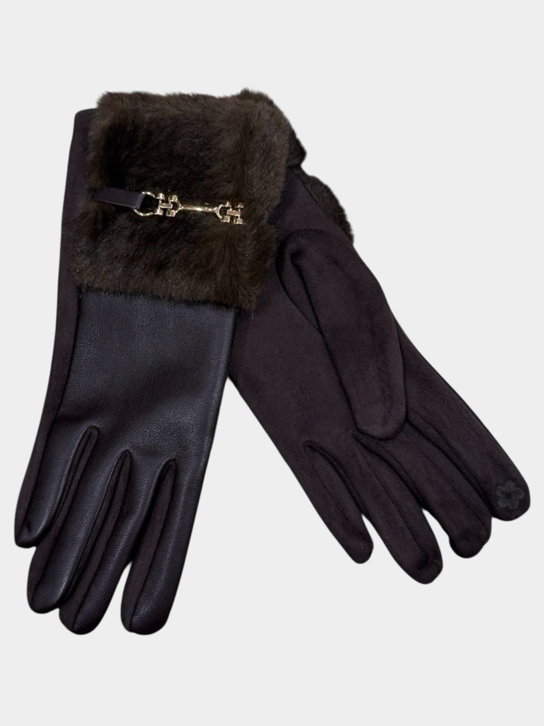 Zena - Faux fur trim gloves