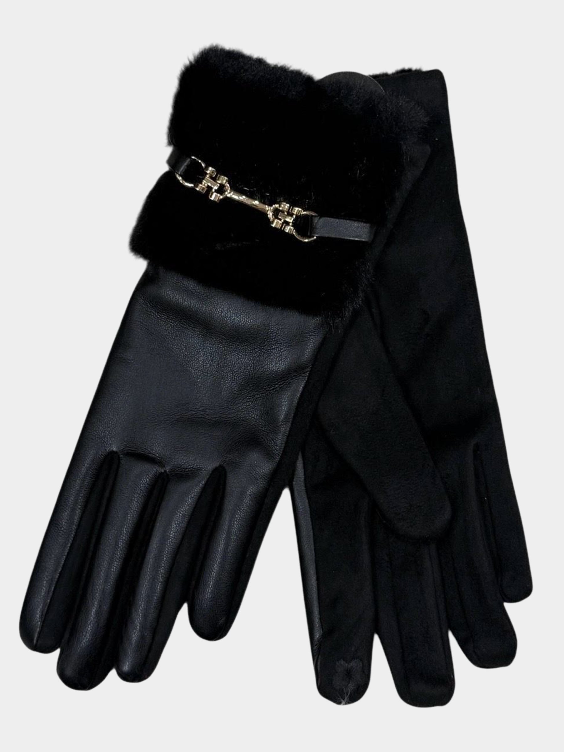 Zena - Faux fur trim gloves