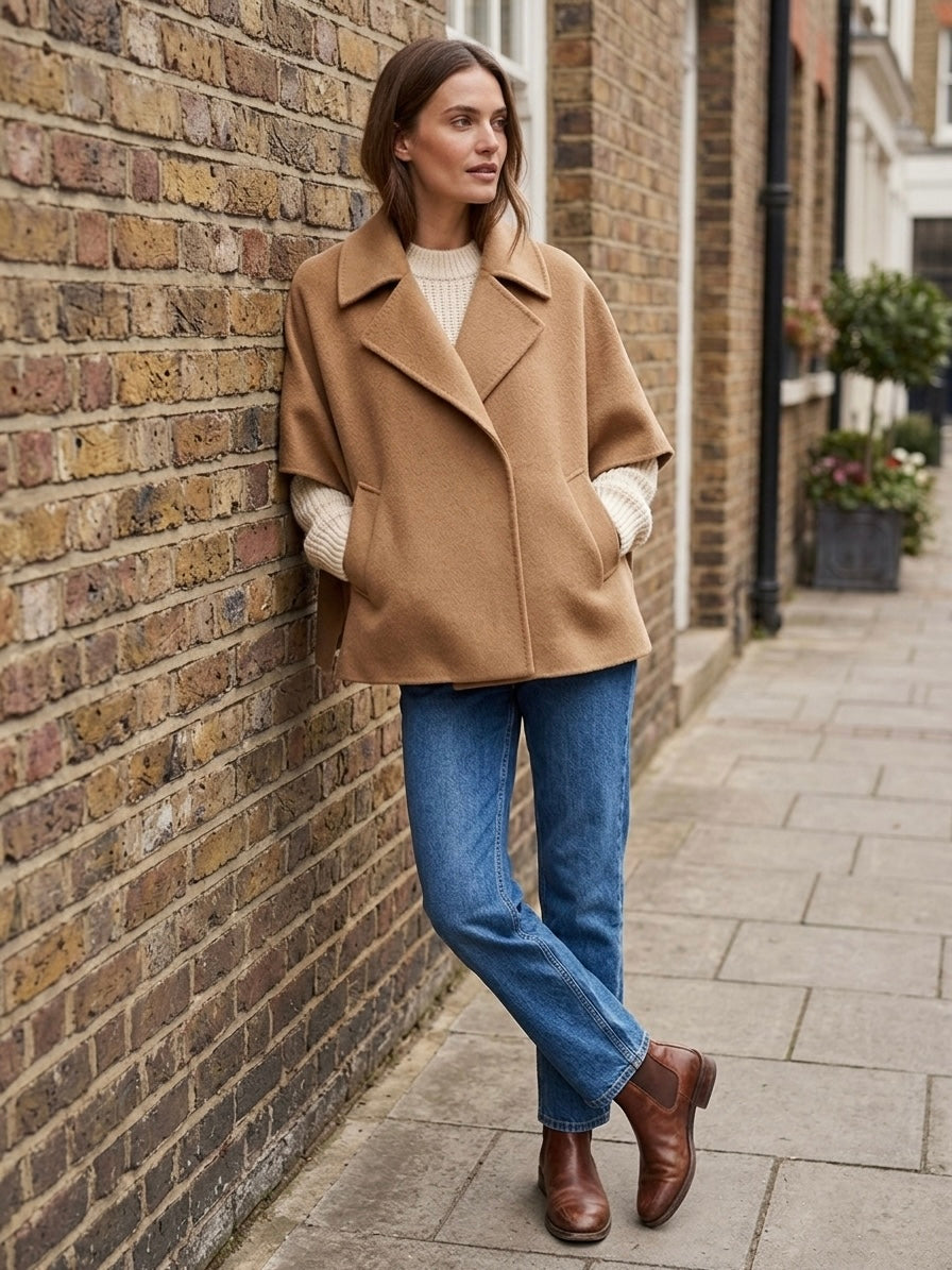 Amara - Wool blend cape jacket