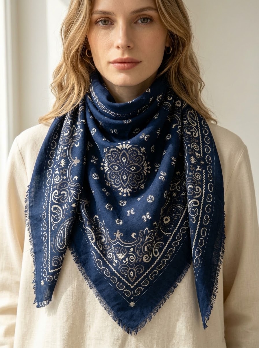 Peyton - Paisley wool blend scarf