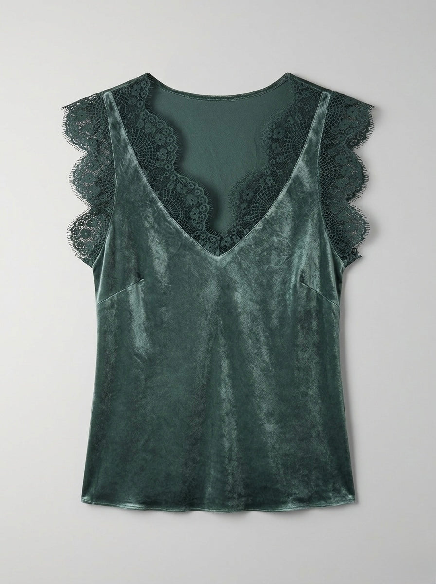 Lacey - Lace trim cami top