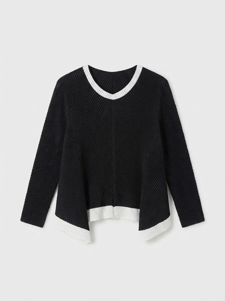 Matilda Pleated asymmetric top in black