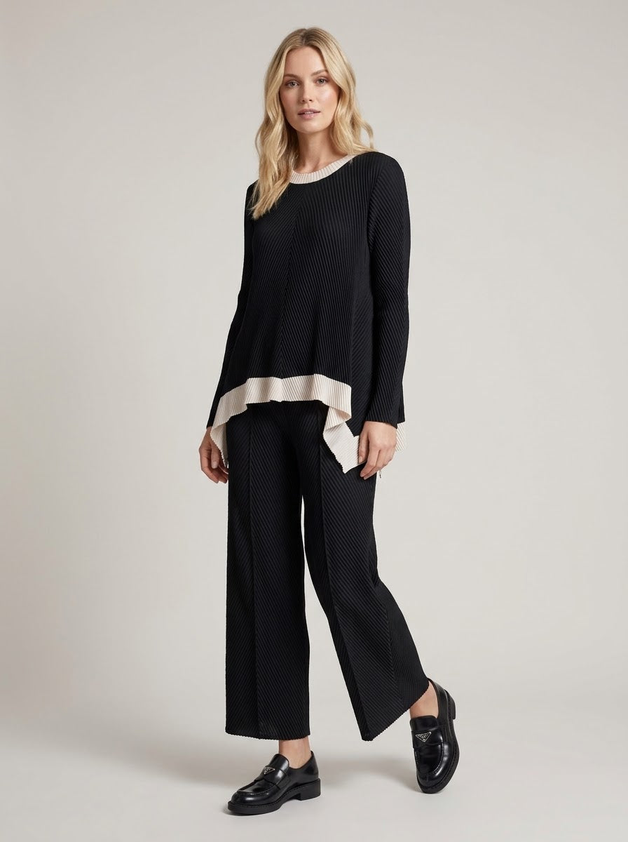 Matilda Pleated asymmetric top in black