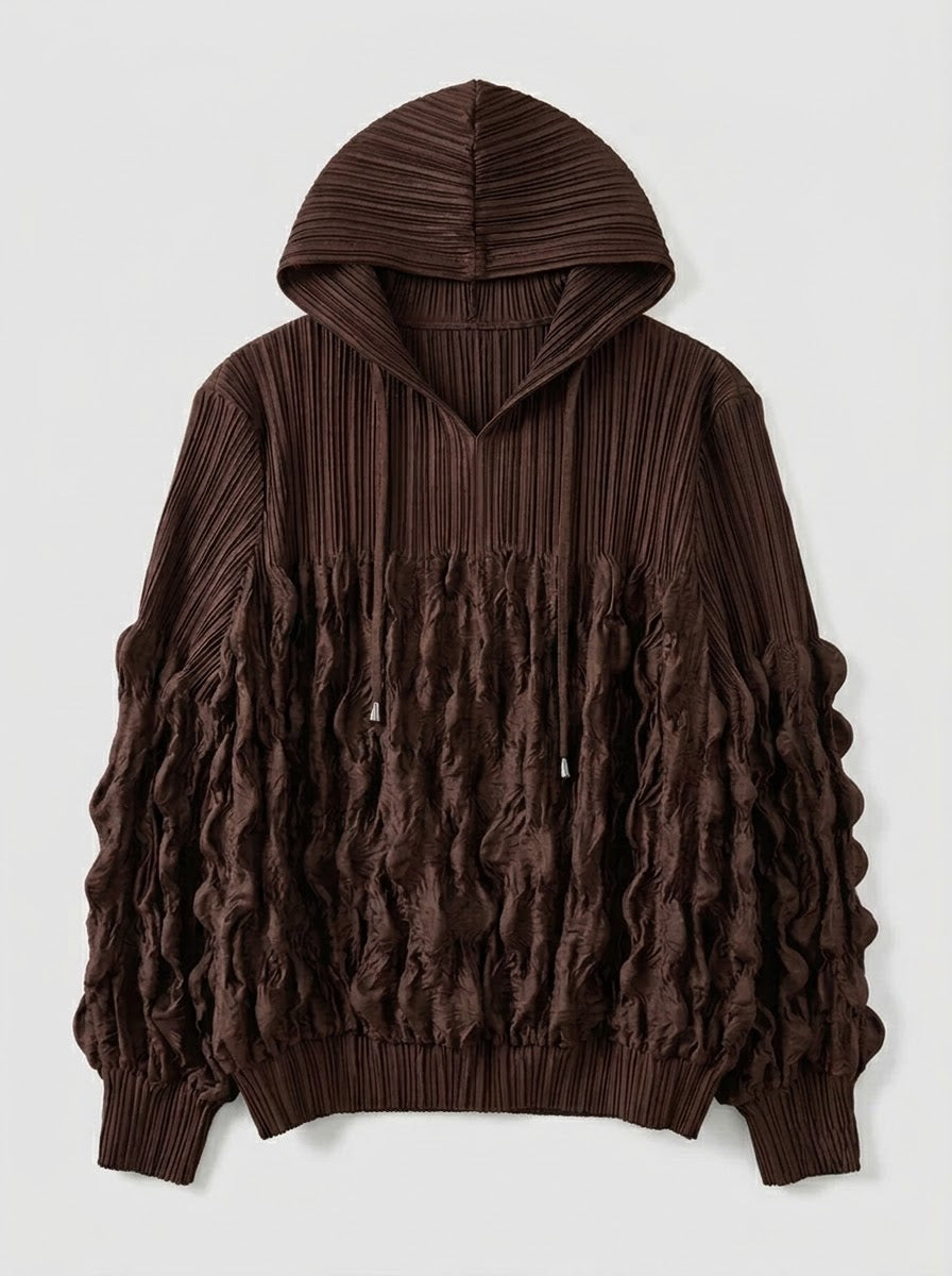 Sinead - Suedette pleat hooded top