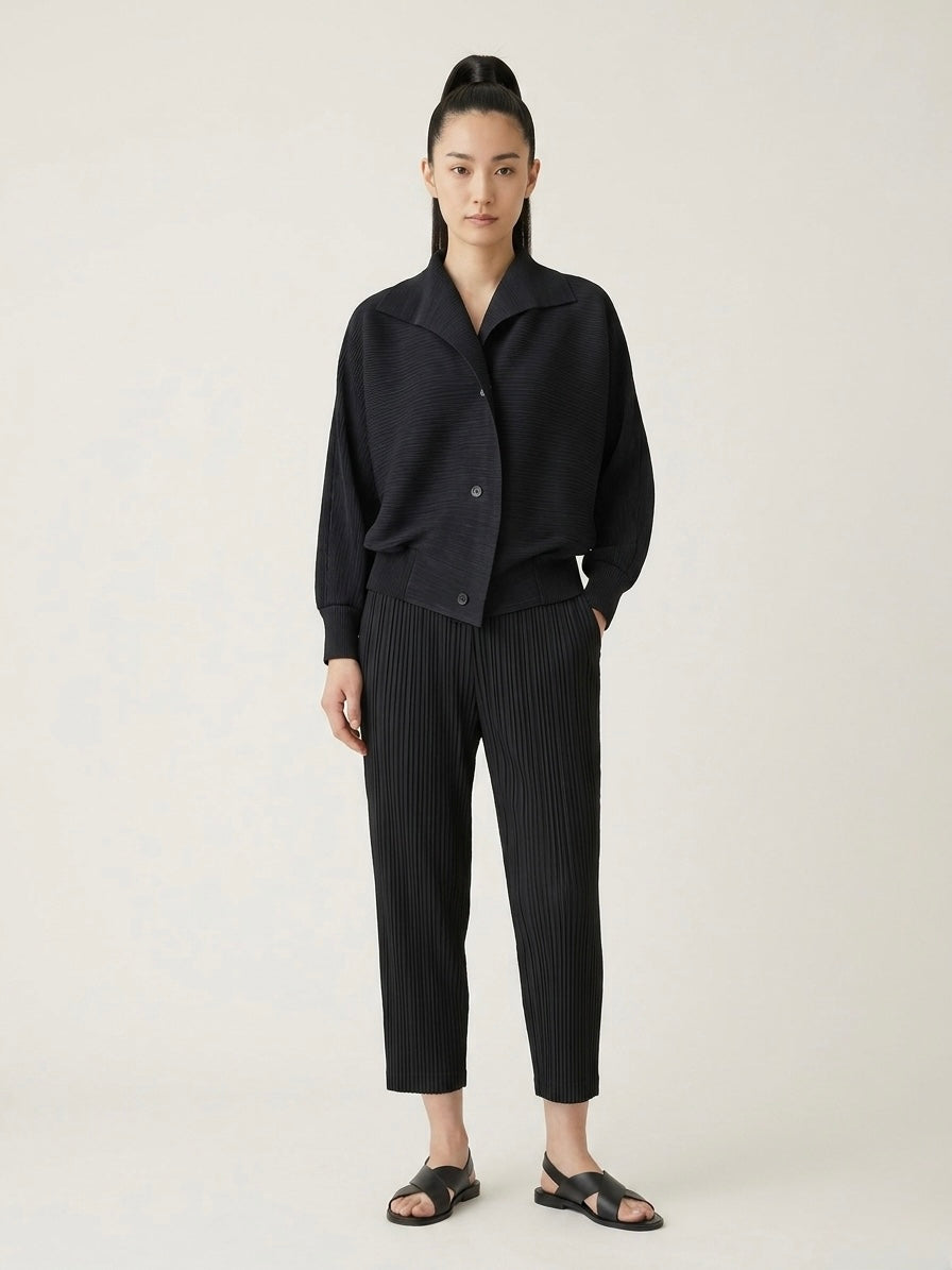 Juliette - Plain pleated bomber jacket