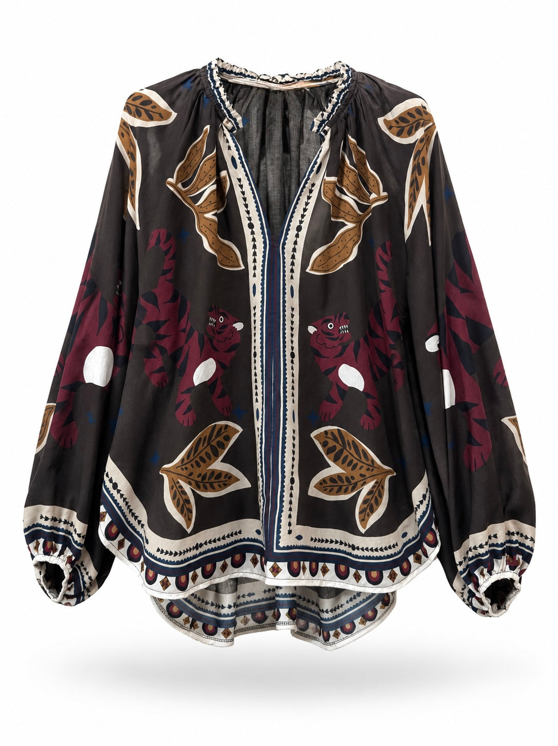 Jessica - Leaf printed blouse