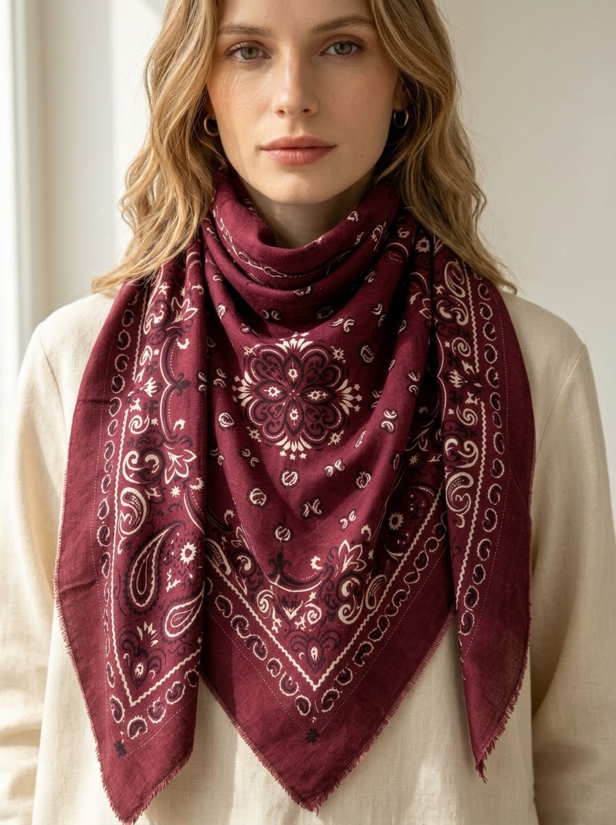 Peyton - Paisley wool blend scarf