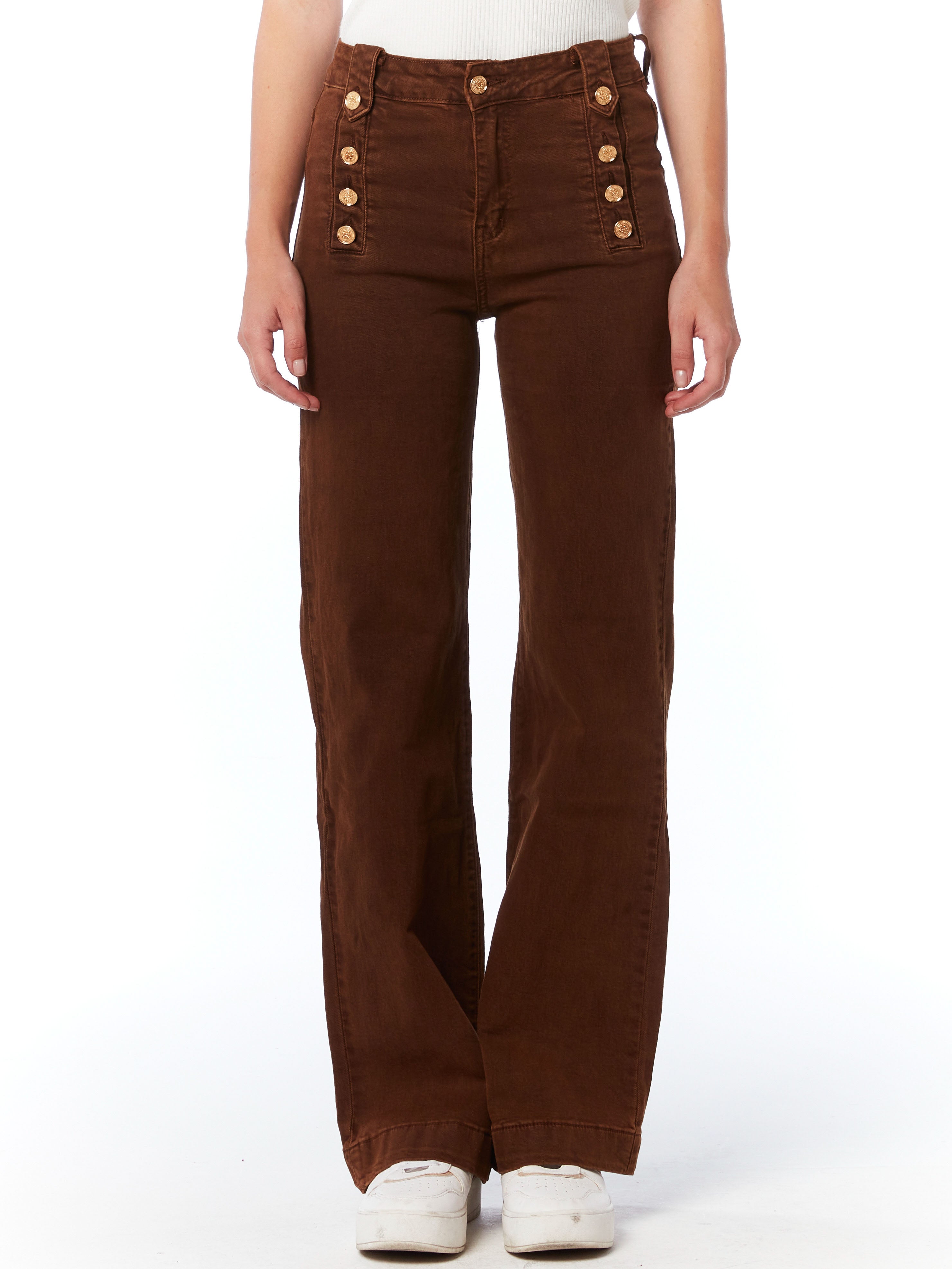 Doreen - Military button front jeans