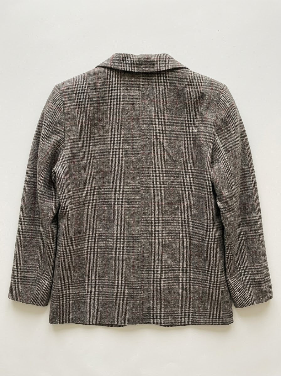 Eva grey checked blazer styled as a complete suit