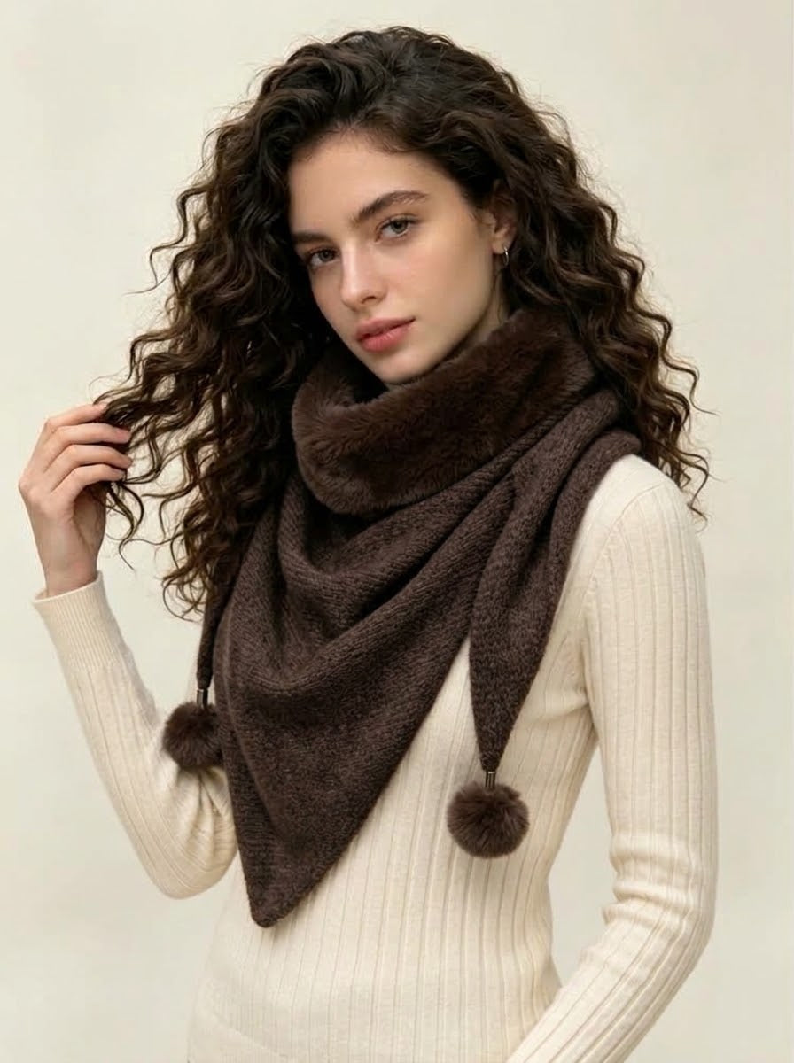Francine - Faux fur wool blend scarf