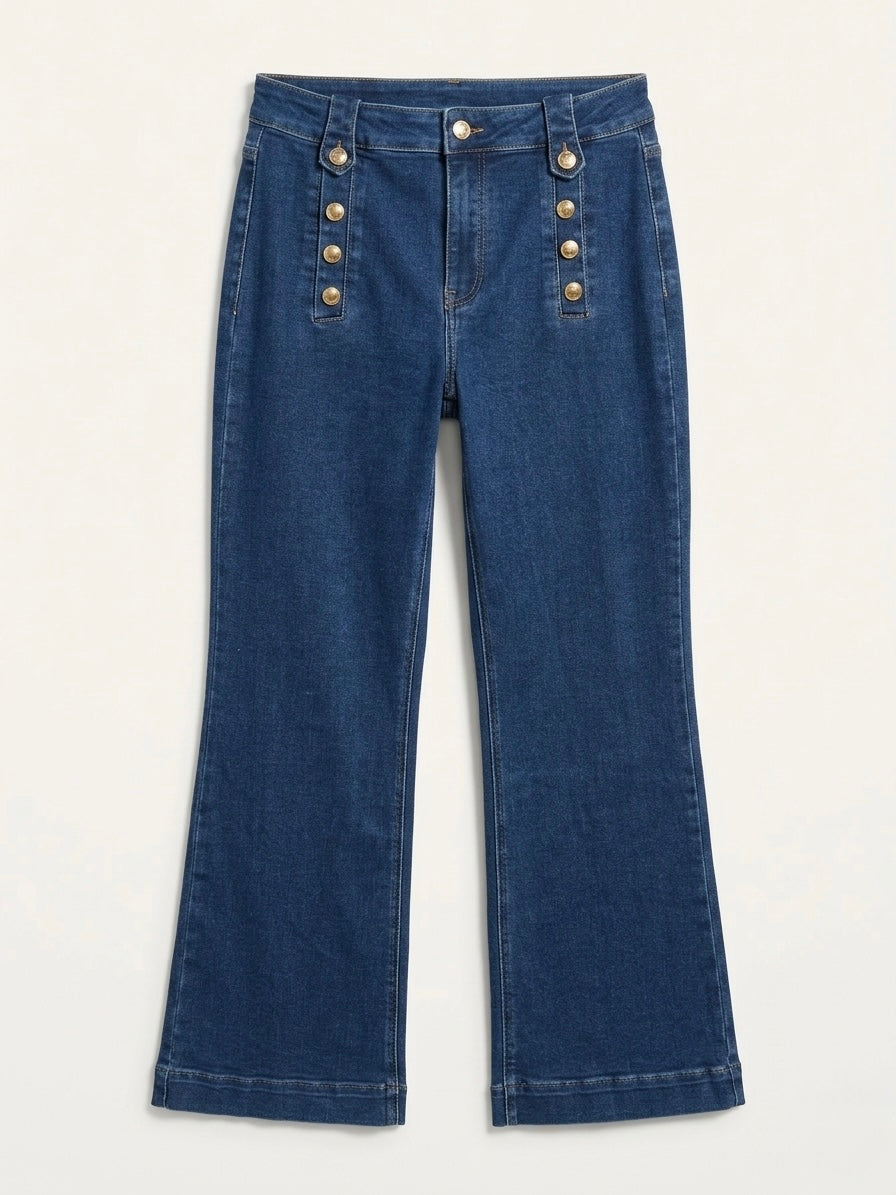 Doreen - Military button front jeans